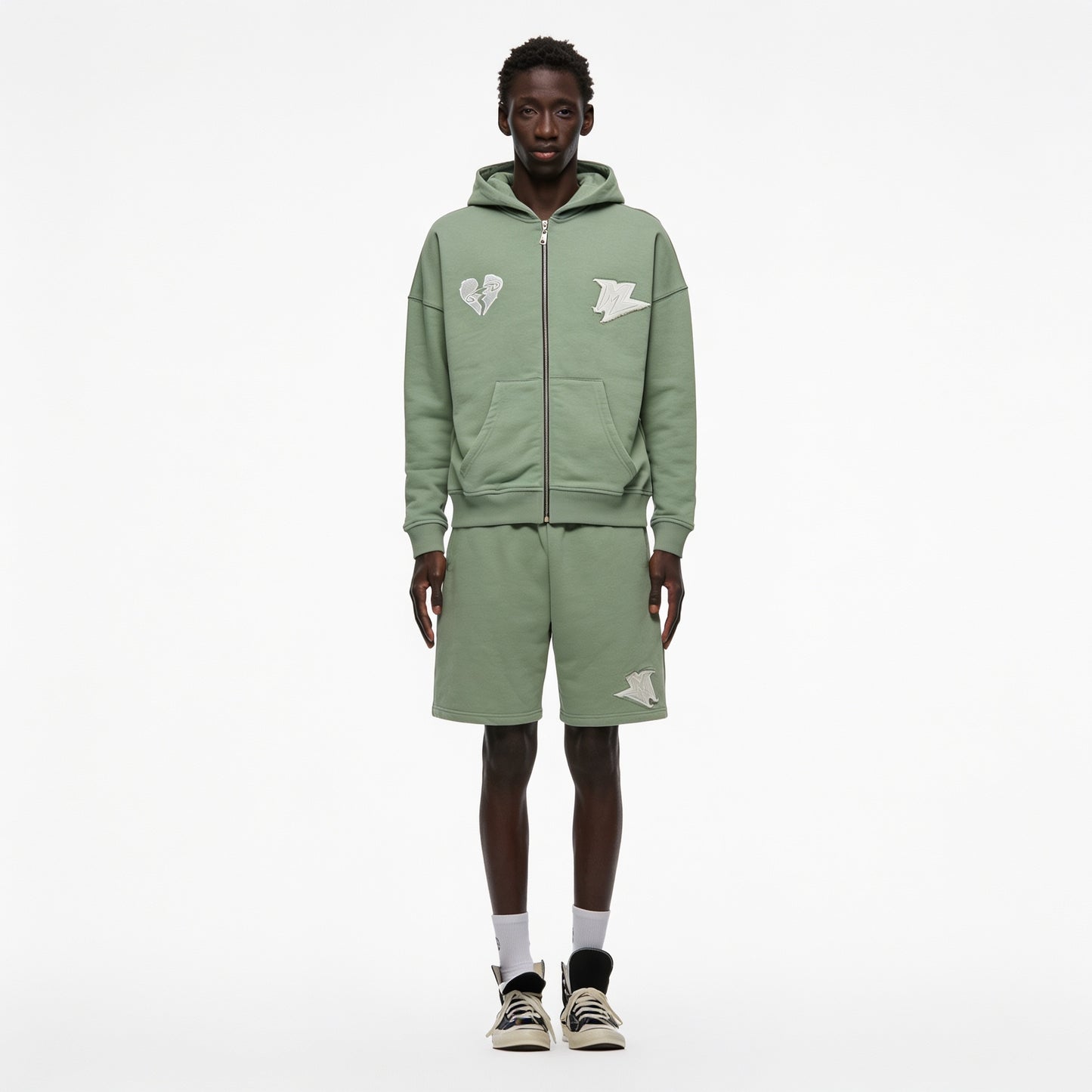 GREEN BASIC SHORTS