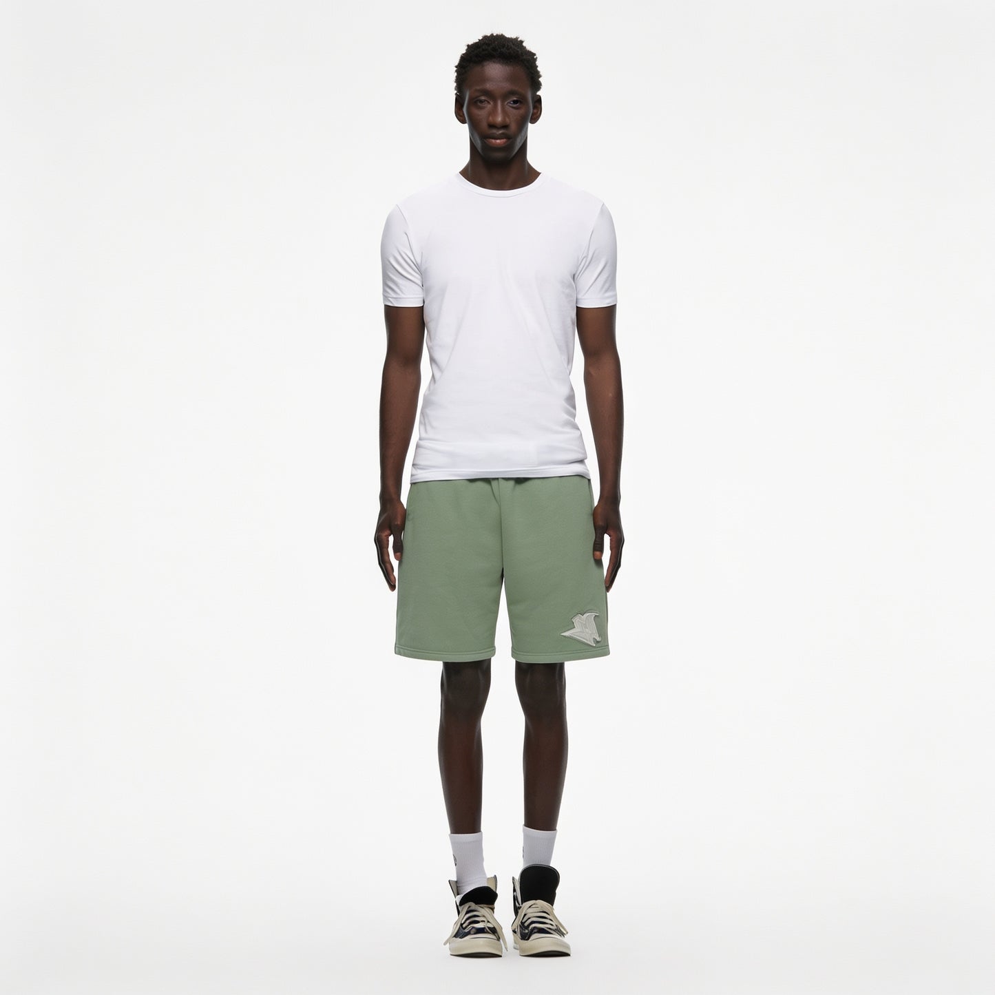 GREEN BASIC SHORTS