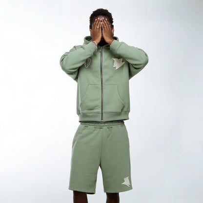 GREEN BASIC SHORTS